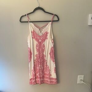 Chic Pink Patterned Sleeveless Dress